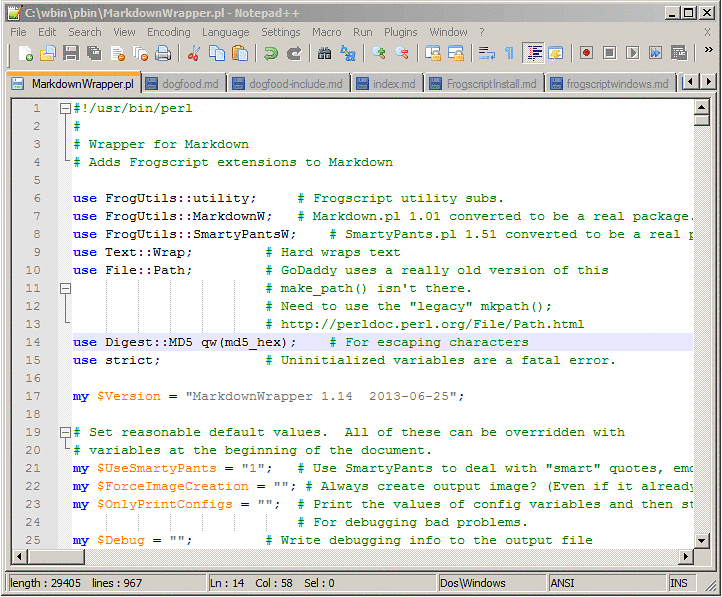 Editing with Notepad++