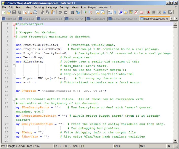 Editing with Notepad++
